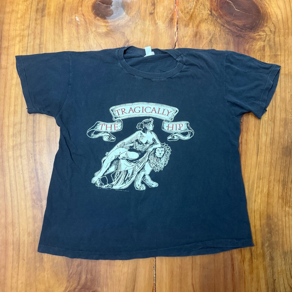 Vintage 1990 90s Tour T-Shirt L Brockum Tragically Hip Band Rock Cotton A3-22